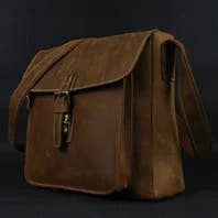 Vintage Crazy Horse Leather Men Shoulder bag Genuine Leather Messenger Bag men Crossbody Bag Sling Leisure Bag Casual Brown