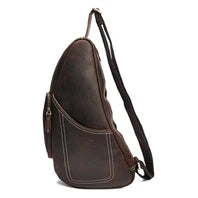 Vintage Crazy Horse Leather Men Shoulder bag Genuine Leather Messenger Bag men Crossbody Bag Sling Leisure Bag Casual Brown