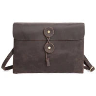 Vintage Crazy Horse Leather Men Shoulder bag Genuine Leather Messenger Bag men Crossbody Bag Sling Leisure Bag Casual Brown