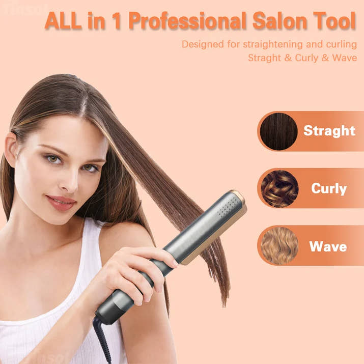 2 in 1 Hair Straightener Curling Ionizer with LCD Wide PanelProfessional Ceramic Hair Straightener with adjustable temperature